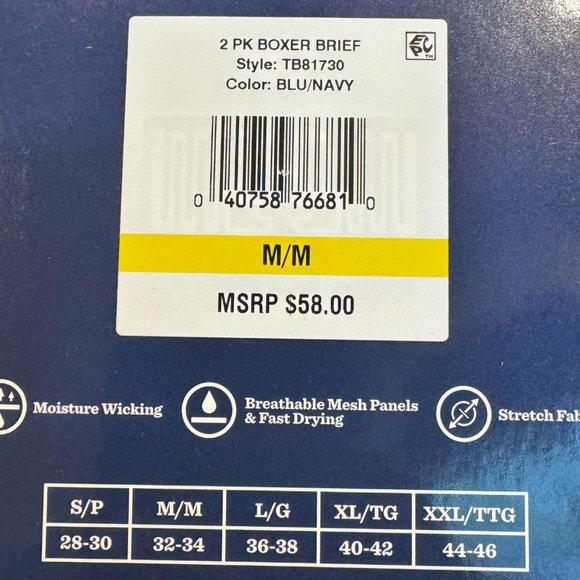 2 Pack Tommy Bahama Mesh Tech Boxer Briefs Underwear $58 Navy Stripes & White - Picture 16 of 16